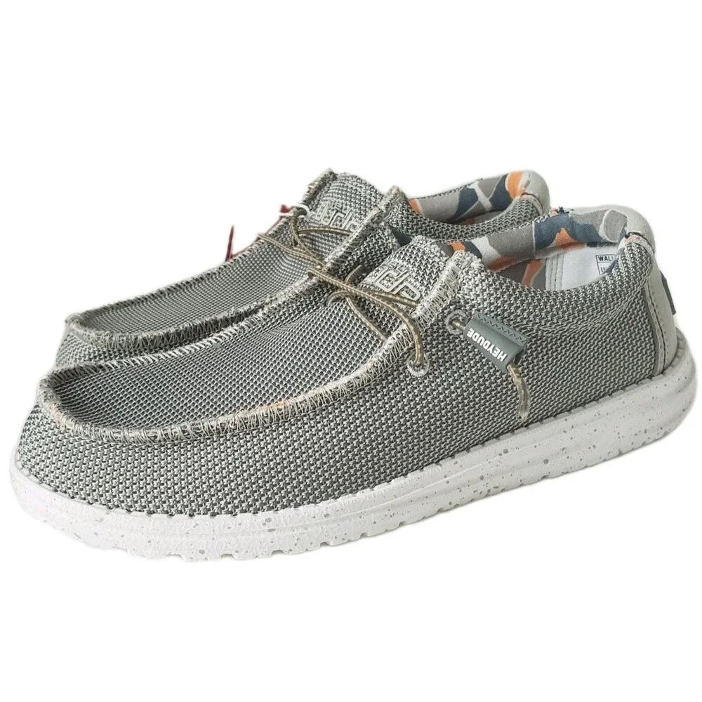 NWT Hey Dude Wally Sox Asphalt Mens Size 8 Slip-On Casual Shoes